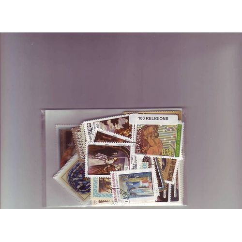 Religion - Lot De 100 Timbres Differents Du Monde Entier