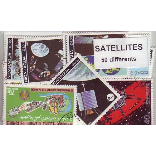 Satellites - Lot De 50 Timbres Differents Du Monde Entier