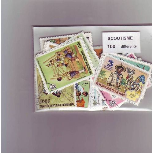 Scoutisme - Lot De 100 Timbres Differents Du Monde Entier