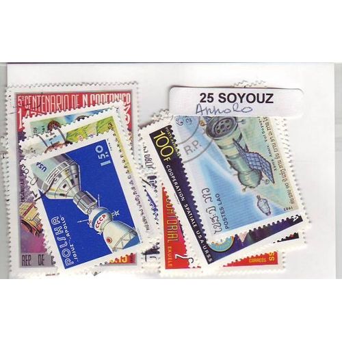 Soyouz & Appolo - Lot De 25 Timbres Differents Du Monde Entier