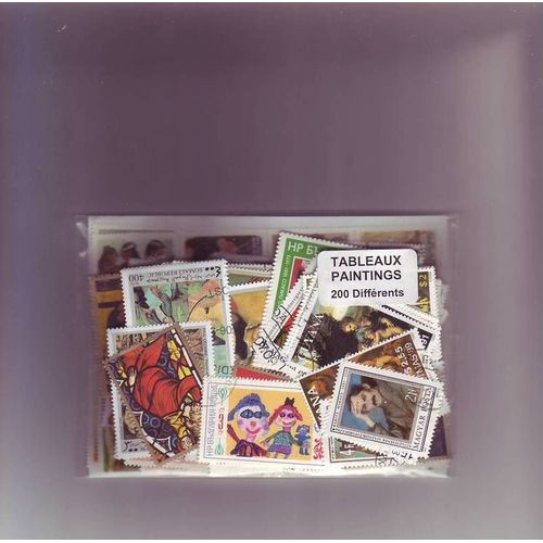 Tableaux - Lot De 200 Timbres Differents Du Monde Entier