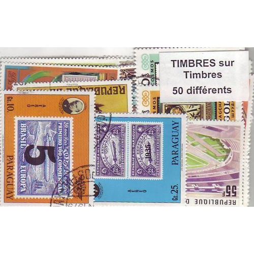 Timbres Sur Timbres - Lot De 50 Timbres Differents Du Monde Entier