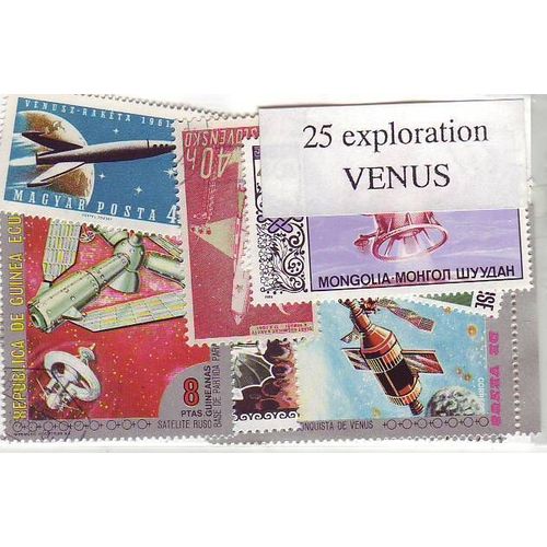 Venus Exploration - Lot De 25 Timbres Differents Du Monde Entier