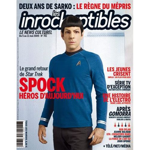 Les Inrockuptibles  N° 701 : Star Trek: Spock Héro D'aujourd'hui/ 2 Ans De Sarko: Le Règne Du Mépris/ Warp: Histoire De L'électro/  Bob Dylan/ Jeanne Balibar/ Melody Gardot