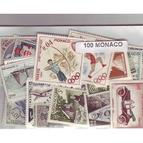 Monaco - Lot De 100 Timbres Differents