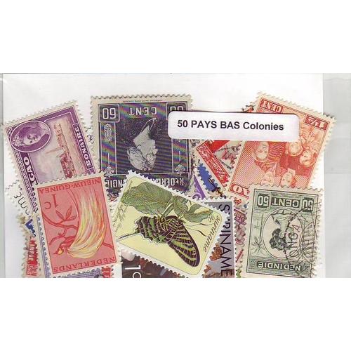 Pays Bas Colonies - Lot De 50 Timbres Differents