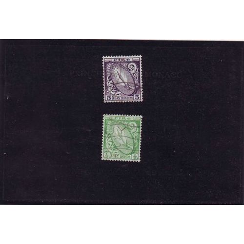 Irlande 1922 : Glaive De Lumière - Lot De 2 Timbres Oblitérés Cote 15 Euro