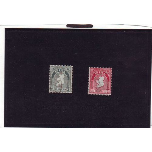 Irlande 1922 : Carte De L'irlande - Lot De 2 Timbres Oblitérés