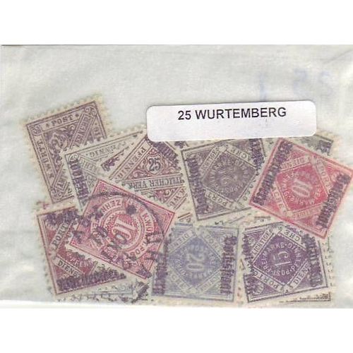 Wurtemberg - Lot De 25 Timbres Differents