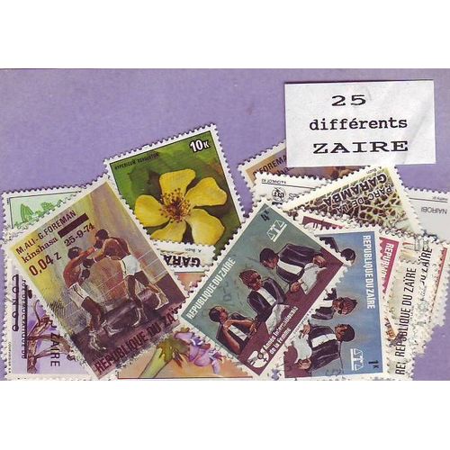 Zaire - Lot De 25 Timbres Differents