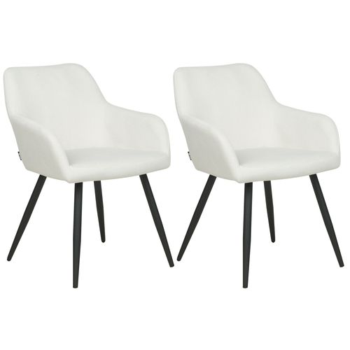 Chaise De Salle À Manger Set De 2 Velours Blanc Cassé Casmalia