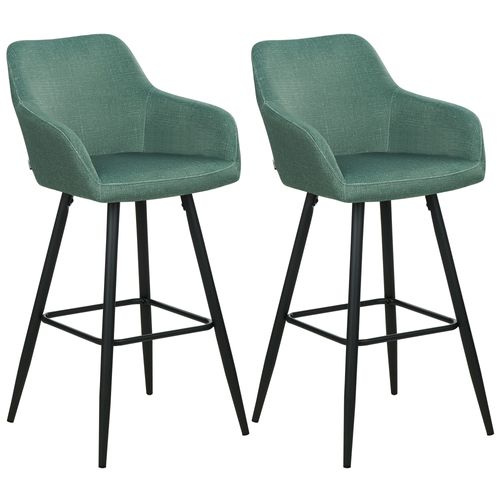 Lot De 2 Chaises De Bar Casmalia Velours Vert Foncé