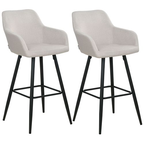 Lot De 2 Chaises De Bar En Velours Taupe Casmalia