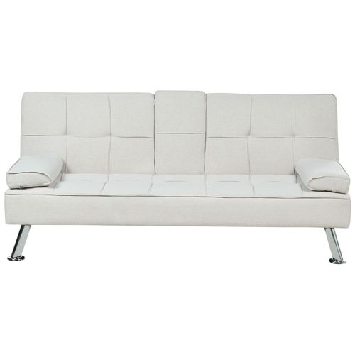Canapé Convertible 3 Places En Tissu Beige Roxen