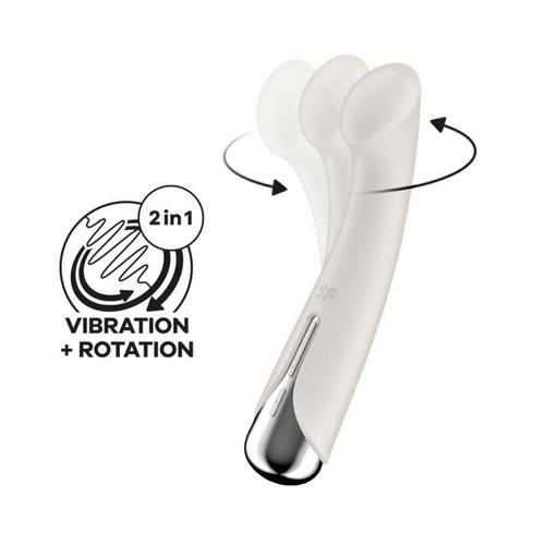 Stimulateur De Prostate Vibrant Stimulateur Spinning G-Spot 1 - 11 X 3.5cm Crème Satisfyer