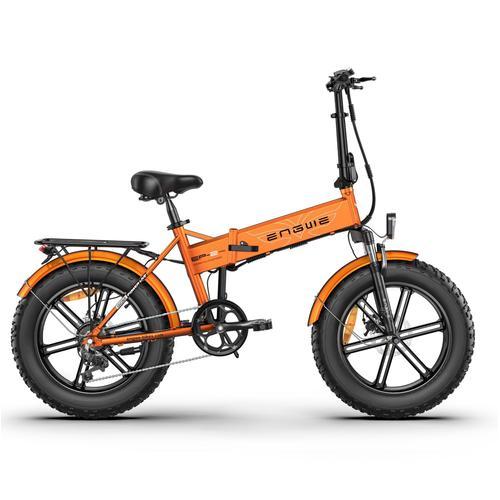 Vélo Électrique Pliant 20 Pouces Engwe Ep-2 Pro 35km/H 20"*4.0 Fat Bike Moteur 750w Autonomie 40-120km Shimano 7 Vitesses Batterie 48v13ah Orange