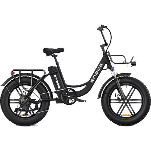 Vélo Électrique Femme Engwe L20 35km/H Moteur 250w Autonomie 50-115km Shimano 7 Vitesses Batterie 48v13ah Pneus Larges De 20*4.0 Pouces Résistants Aux Crevaisons Fat Bike Noir