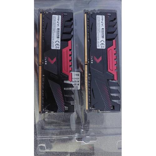 PNY Anarchy X - DDR4 - kit - 16 Go: 2 x 8 Go - DIMM 288 broches - 3200 MHz / PC4-25600 - CL16 - 1.35 V - mémoire sans tampon - non ECC - rouge