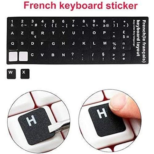 Autocollants Stickers Clavier AZERTY pour Ordinateur Portable