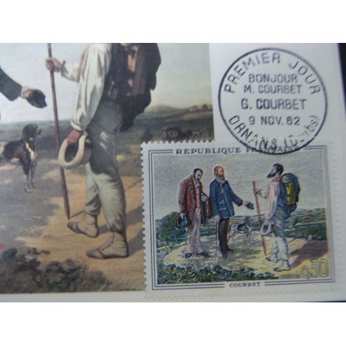 France - Carte + Timbre Oblitere 1er Jour Bonjour M. Courbet