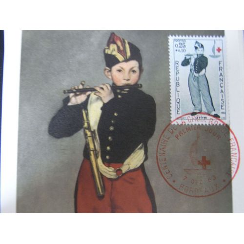 France - Carte + Timbre Oblitere 1er Jour Centenaire Croix Rouge Le Fifre
