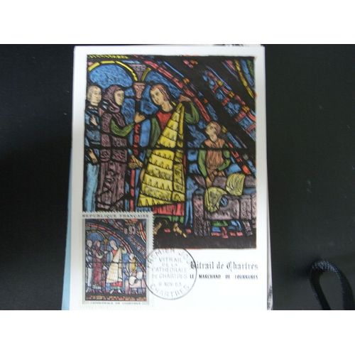 France - Carte + Timbre Oblitere 1er Jour Vitrail De La Cathedrale De Chartres