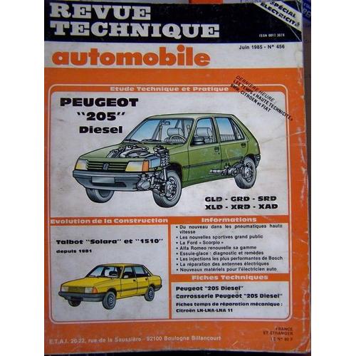 Revue Technique Rta Peugeot 205 Diesel  N° 456