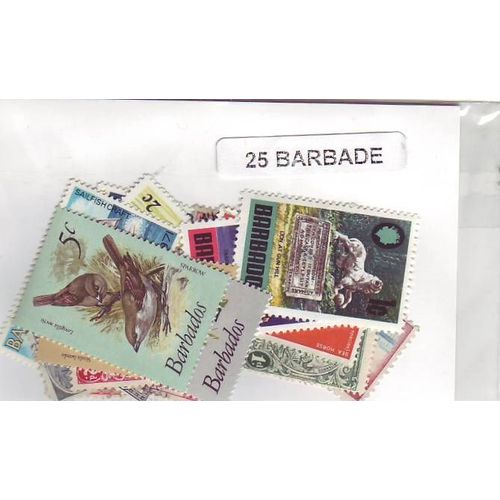 Barbade - Lot De 25 Timbres Differents