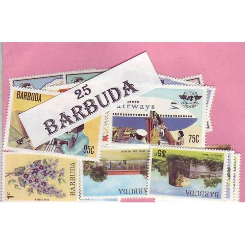 Barbuda - Lot De 25 Timbres Differents
