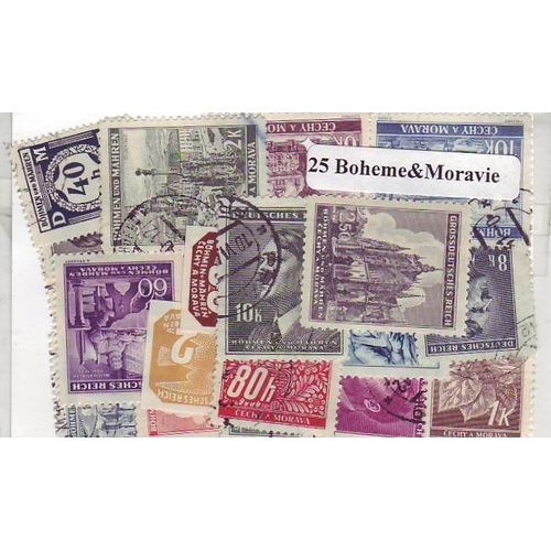 Boheme Et Moravie - Lot De 25 Timbres Differents