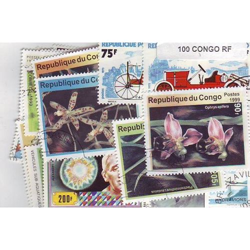Congo Francais - Lot De 100 Timbres Differents -