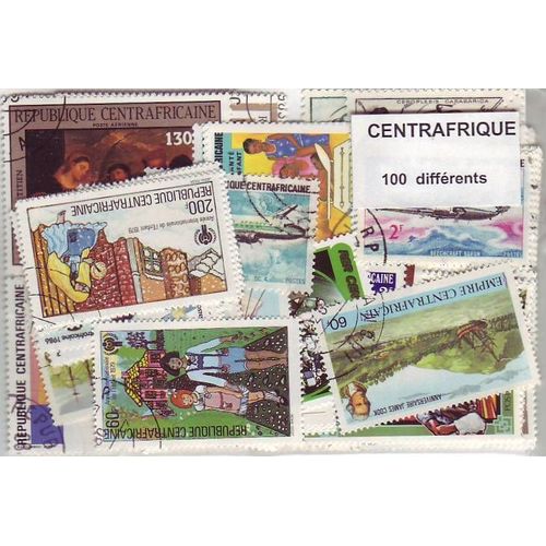 Centrafrique - Lot De 100 Timbres Differents