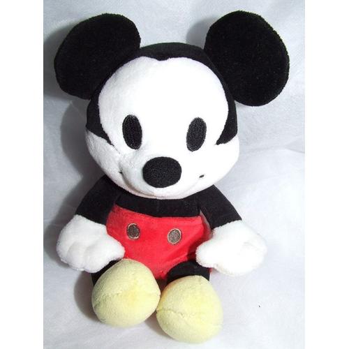 Cutie Mickey Doudou Peluche Disney Noir Rouge Jaune 20 Cms Assis