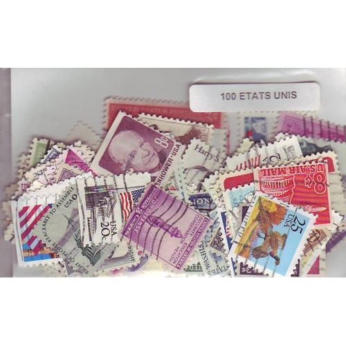 Etats Unis - Lot De 100 Timbres Differents