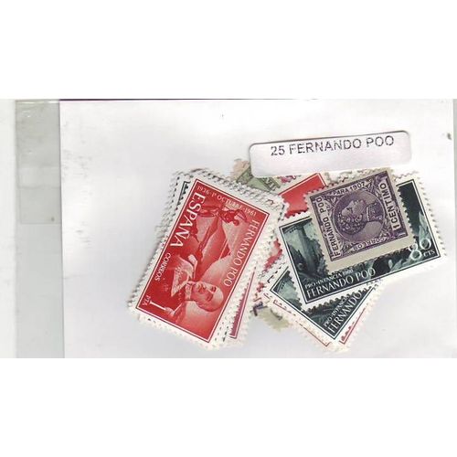Fernando Poo - Lot De 25 Timbres Differents