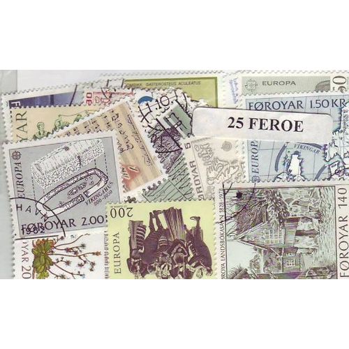 Feroe - Lot De 25 Timbres Differents