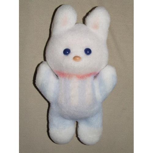 Lapin Doudou Pastel Peluche Blanc Bleu Rose 22 Cms