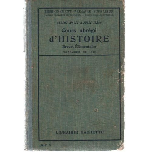 Cours Abrégé D'histoire Brevet Élémentaires - Programme De 1920