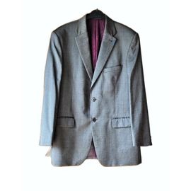Veste Kenzo Taille 52 Grise 80% Laine 20% Soie Doublée