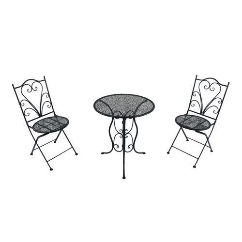 Axi Eloise Table Et Chaise Bistrot, 2 Chaises 1 Table, Ensemble Bistro Extérieur Imprimé Gris - Salon De Jardin Bistrot, Table Bistrot Mosaique Pour Jardin/Balcon/Terrasse.
