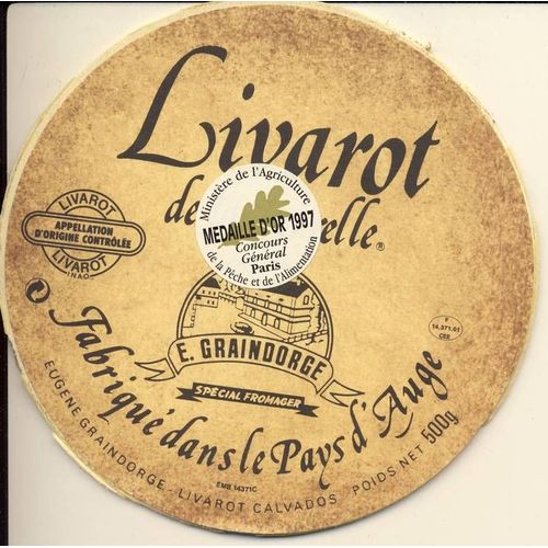Etiquette De Fromage - Livarot Graindorge