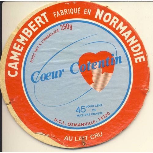 Couvercle De Fromage - Camembert Fabriqué En Normandie Coeur De Cotentin