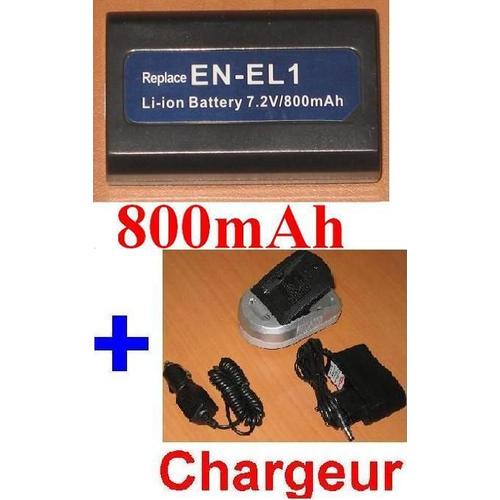 Chargeur + Batterie Pour MINOLTA NP800 NP-800, NIKON EN-EL1 ENEL1 **800mAh**