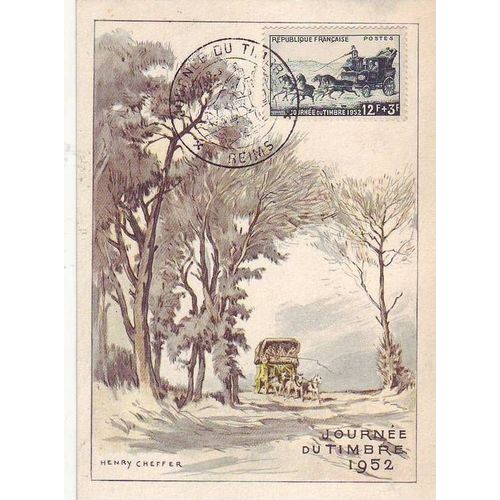 Journee Du Timbre 1952 - Reims Fdc 1er Jour - Ref  000 001