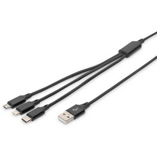 digitus usb a vers cable lightning micro usb usb c 1 m