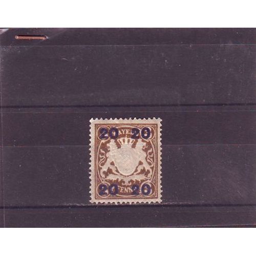 Allemagne 1920 : Armoirie : Impression En Relief : Timbre Neuf Surchargé En Violet 20