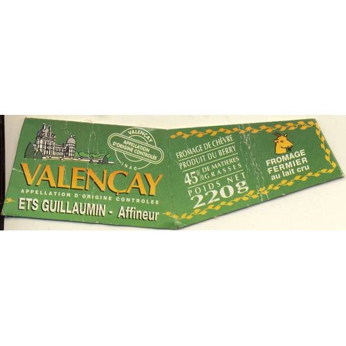Etiquette De Fromage - Fromage De Chèvre Valençay Domaine De Passat