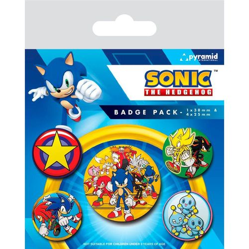 Pyramid International Les Badges A Epingles Herisson Sonic 5 Pack La Vitesse Equipe