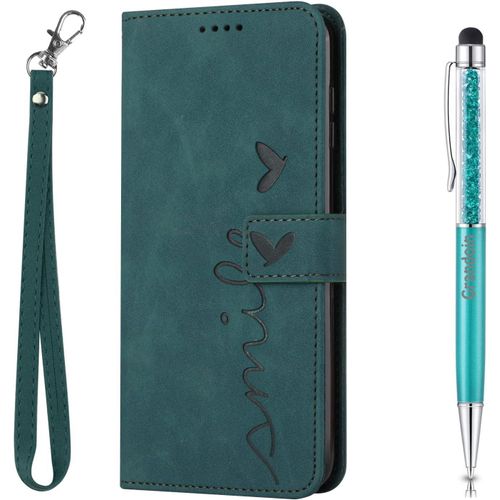 Coque Pour Samsung Galaxy A03 Core, Coque Samsung A03 Core, Etui Protection Housse Premium En Cuir Pu,Magntique Pochette Flip Case Porte Cartes Avec Support Cover Samsung A03 Core (Vert)