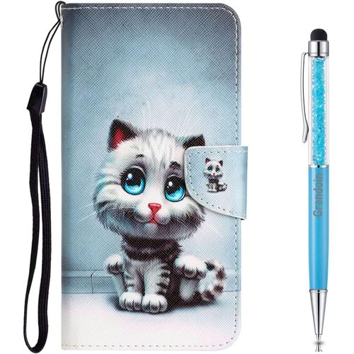 Coque Pour Oppo Reno 8 Pro 5g, Tui Portefeuille En Cuir Pour Oppo Reno 8 Pro 5g, Housse De Protection Etui Rabat Premium En Cuir Pu [Pochette De Portefeuille] [Magntique] (Chat 2)
